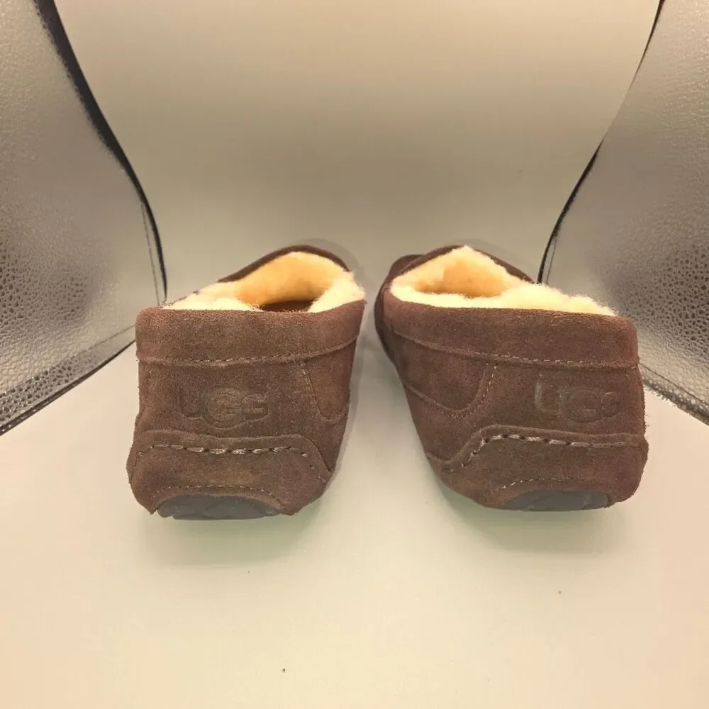 UGG Men's Ascot Suede Slipper Espresso Brown Size 10 WITH BOX
